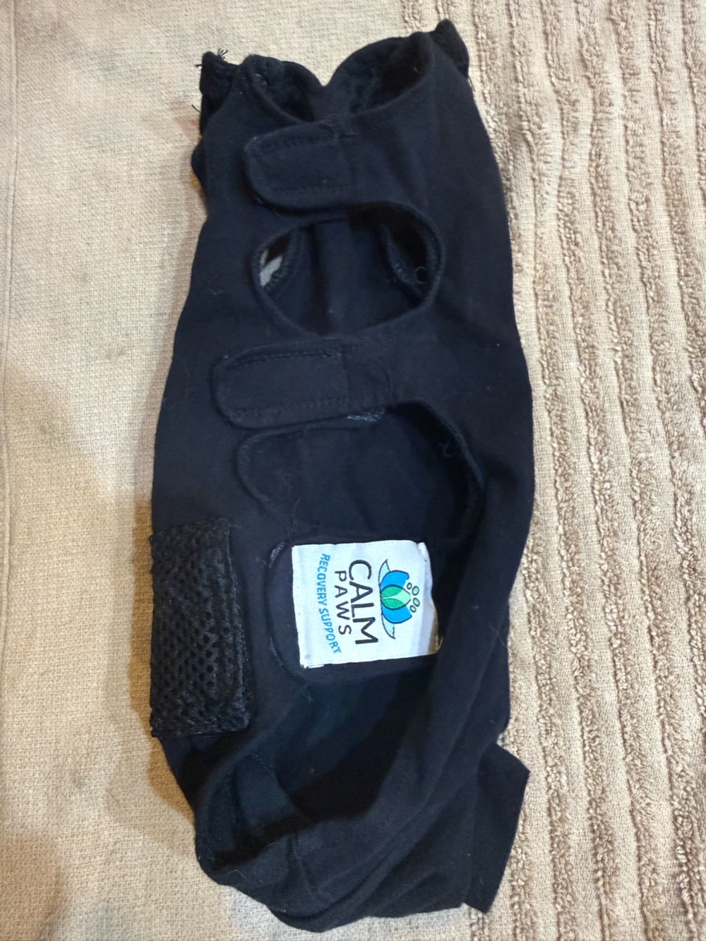 Calm Paws Black Recovery Support Dog outfit Wrap